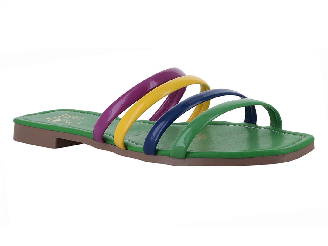 Sandalias Luna Rosa Multicolor de Charol para Mujer