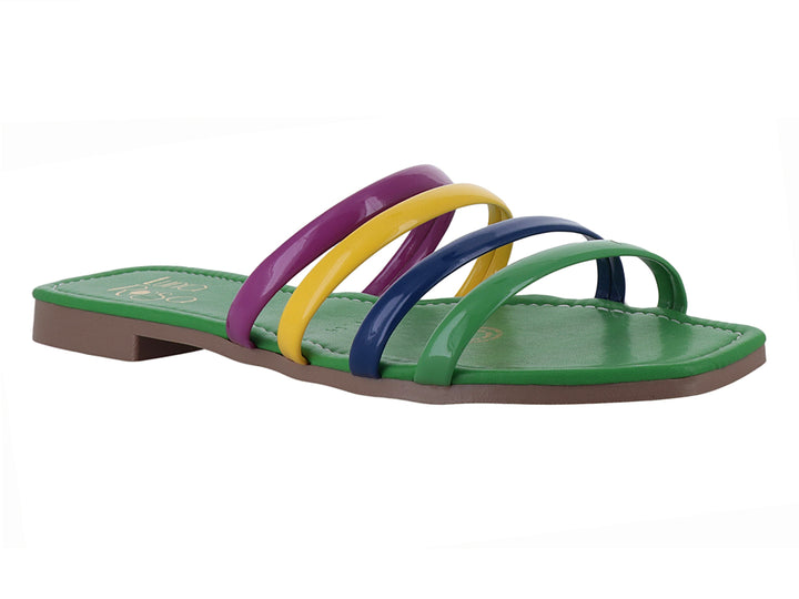 Sandalias Luna Rosa Multicolor de Charol para Mujer