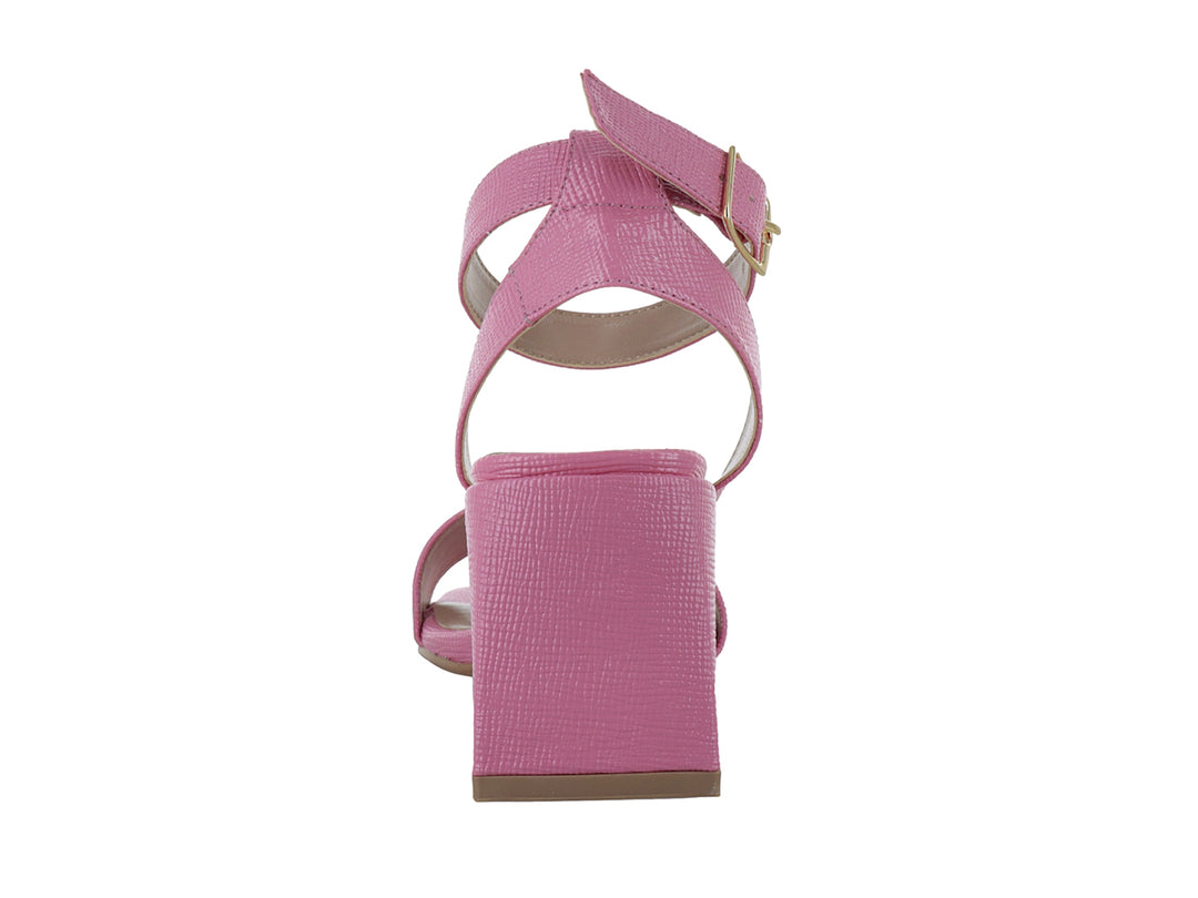 Sandalias Ronay color rosa con tacón cuadrado y correa al tobillo para Mujer.