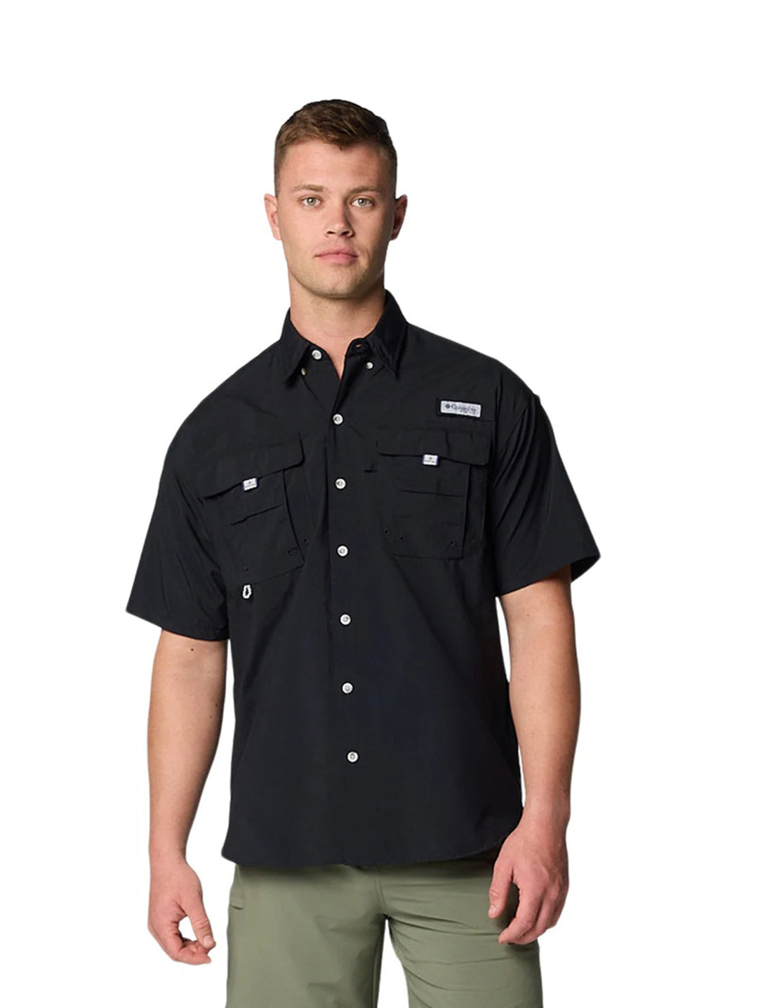 Camisa Columbia Bahamas II Manga Corta Negro para Hombre
