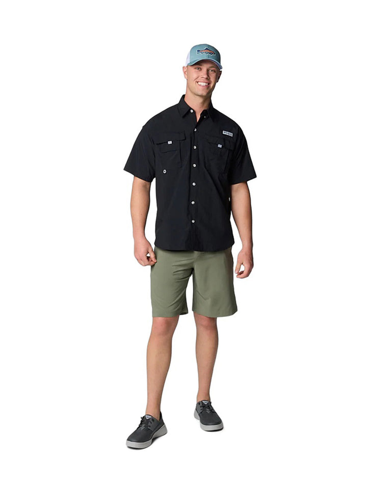 Camisa Columbia Bahamas II Manga Corta Negro para Hombre