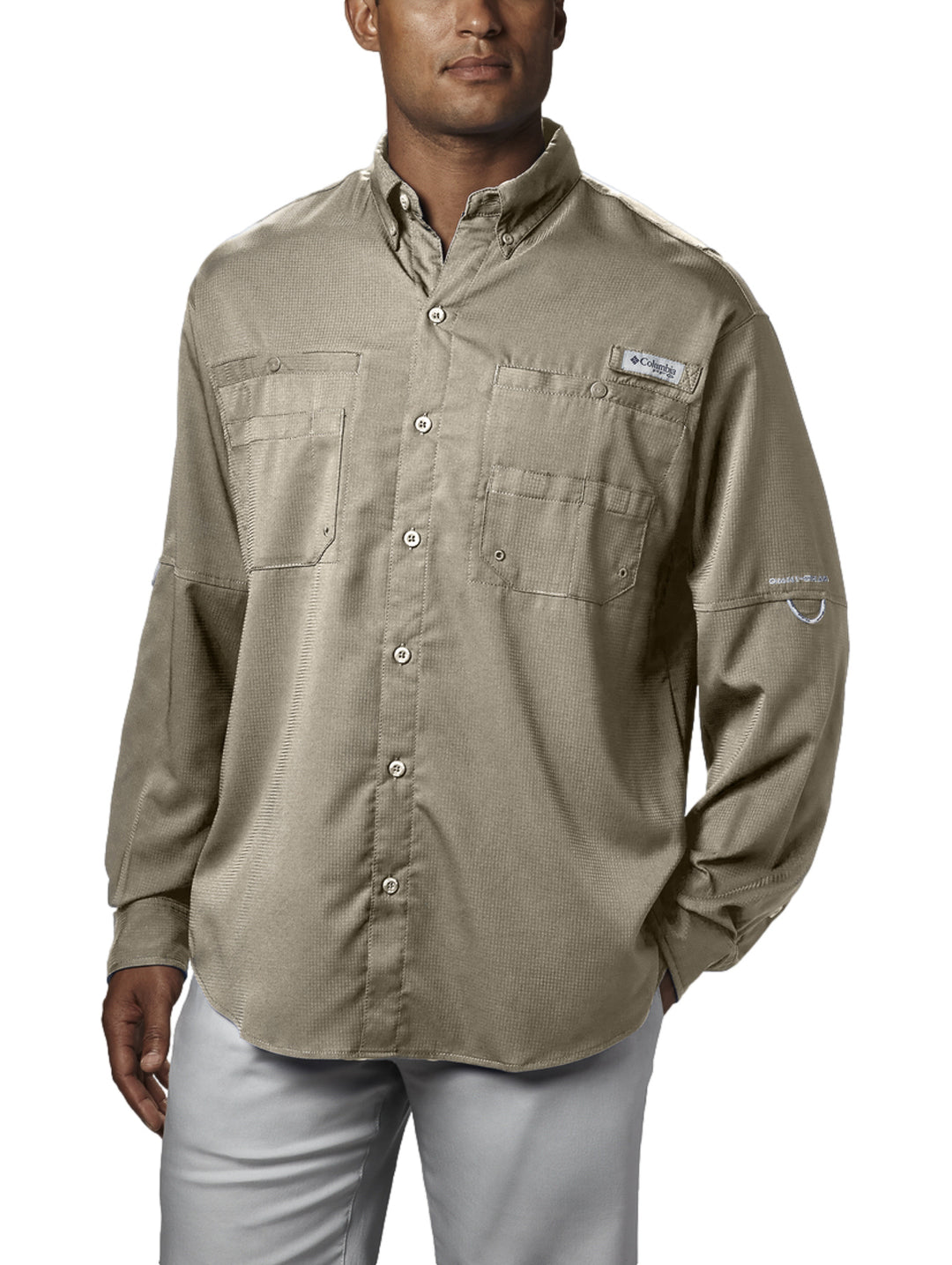 Camisa Columbia Tamiami II Manga Larga Color Fossil para Hombre