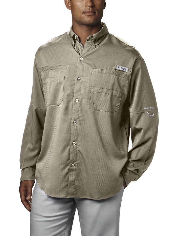 Camisa Columbia Tamiami II Manga Larga Color Fossil para Hombre