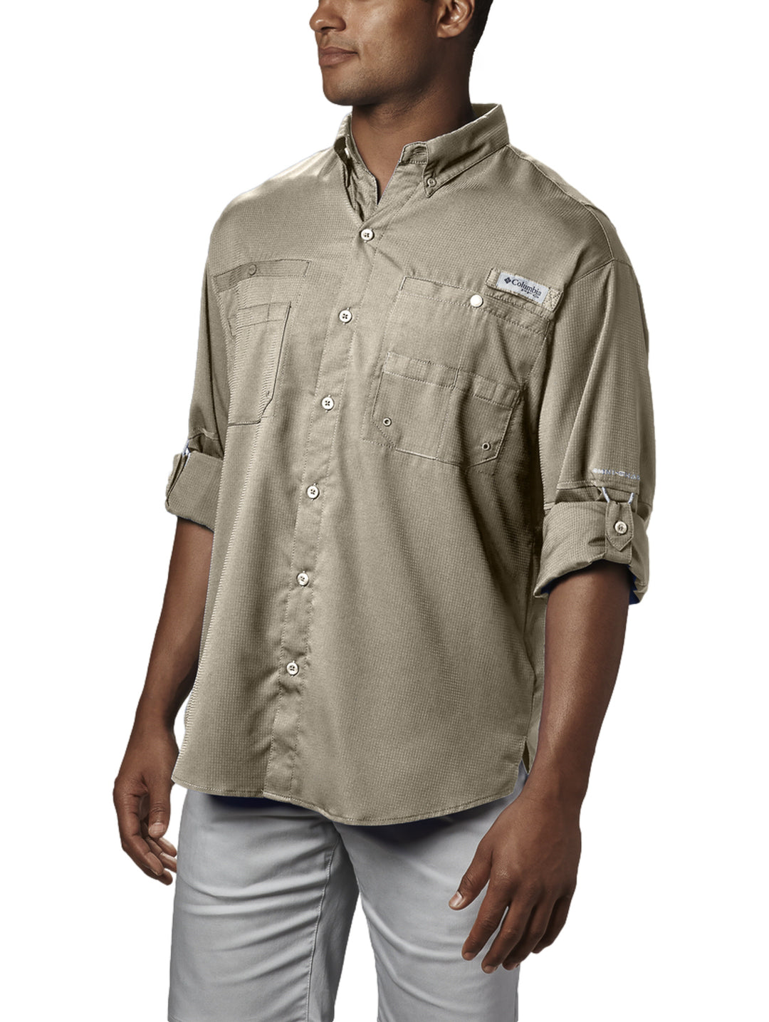 Camisa Columbia Tamiami II Manga Larga Color Fossil para Hombre