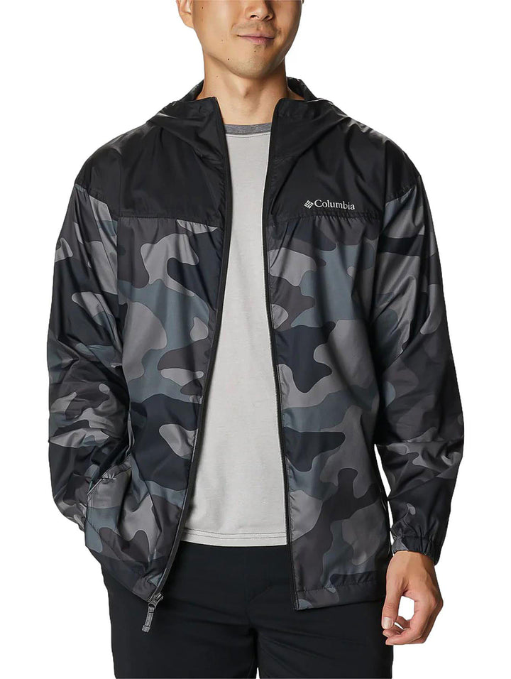 Chamarra Rompevientos Columbia Camuflaje Negro para Hombre