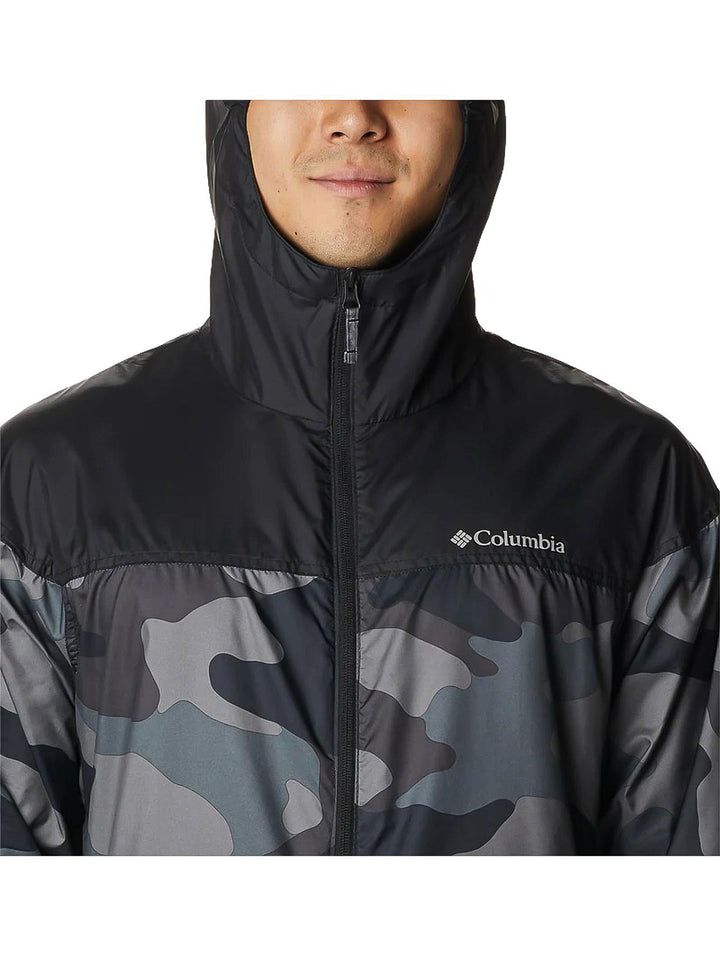 Chamarra Rompevientos Columbia Camuflaje Negro para Hombre