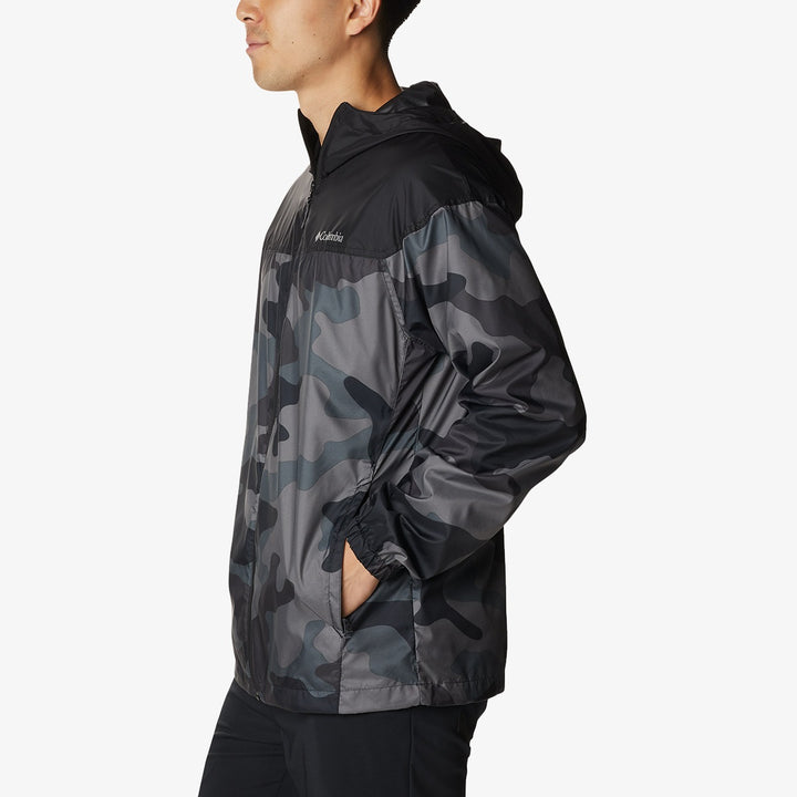 Chamarra Rompevientos Columbia Camuflaje Negro para Hombre
