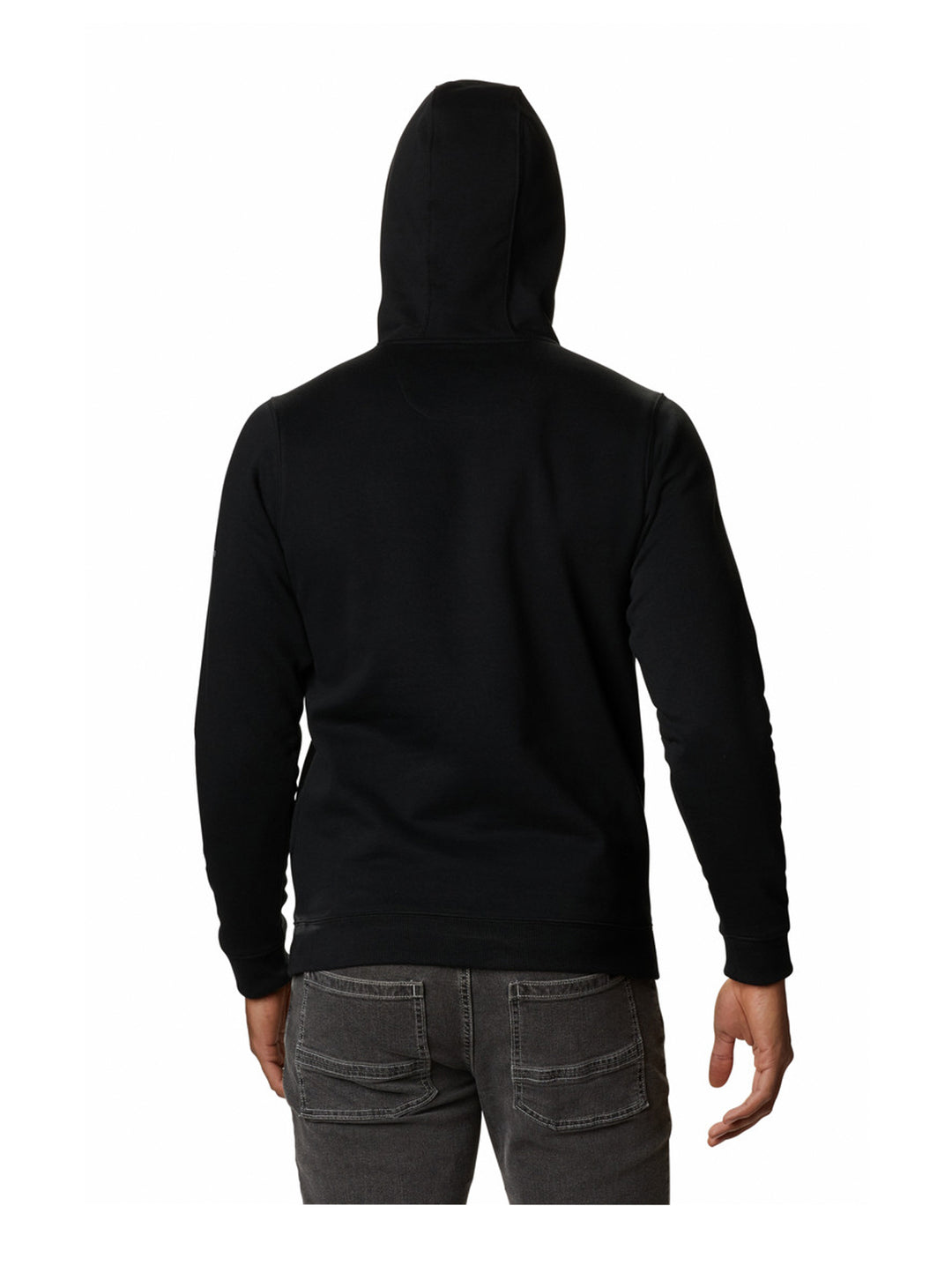 Sudadera con capucha Columbia color negro con logotipo en el pecho y bolsillo delantero.
