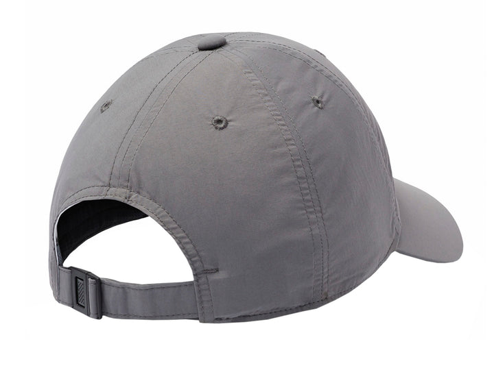 Gorra Columbia Tech Shade II en color gris con logotipo bordado en el frente y visera curva.