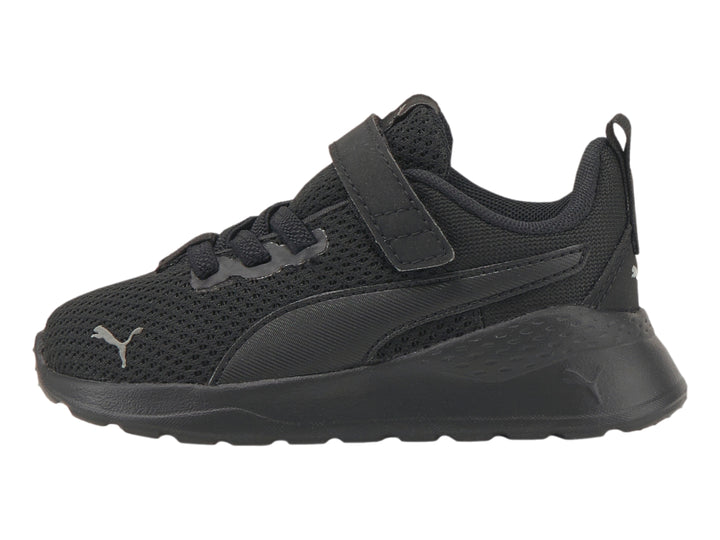 Tenis PUMA Anzarun Lite AC INF en color negro con cierre de velcro y malla transpirable.
