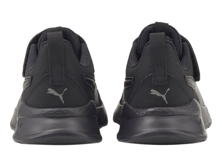Tenis deportivos PUMA Anzarun Lite AC PS color negro con cierre de velcro y malla transpirable.