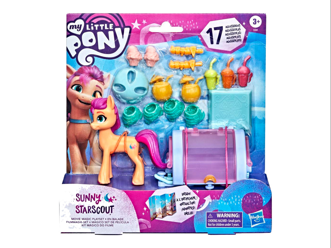 Set de juego My Little Pony Sunny Starscout con figura y accesorios multicolores en empaque original.