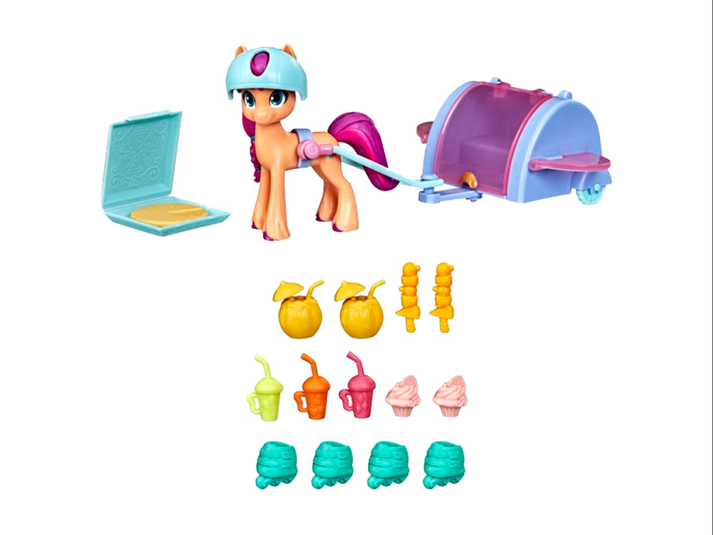 Set de juego My Little Pony Sunny Starscout con figura y accesorios multicolores en empaque original.