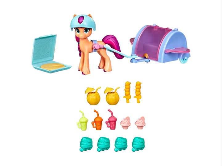Set de juego My Little Pony Sunny Starscout con figura y accesorios multicolores en empaque original.