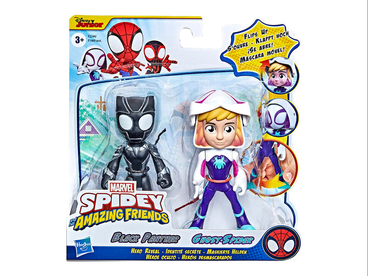 Set de figuras de acción de Marvel Spidey and His Amazing Friends con Black Panther y Ghost-Spider.