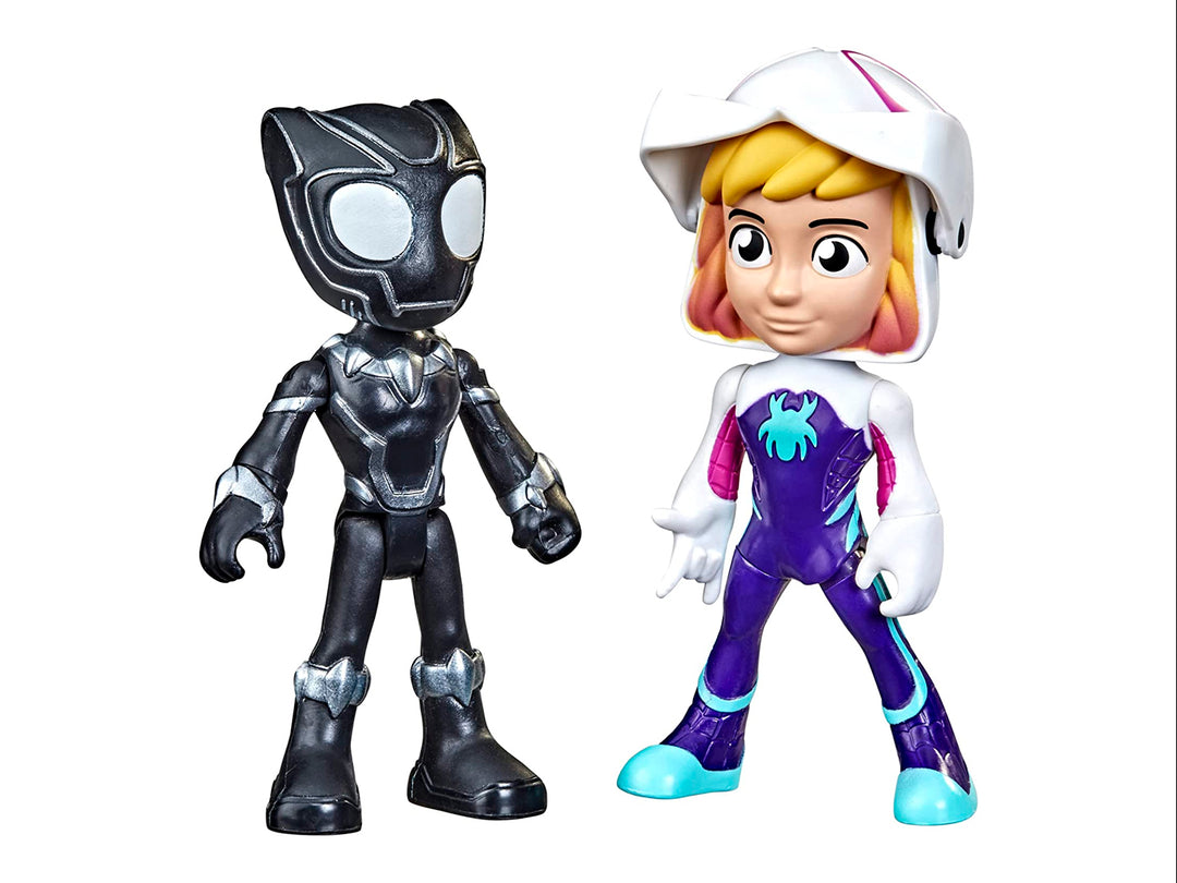 Set de figuras de acción de Marvel Spidey and His Amazing Friends con Black Panther y Ghost-Spider.