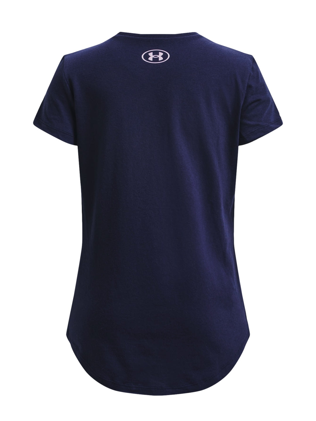 Playera deportiva Under Armour color azul marino con texto &