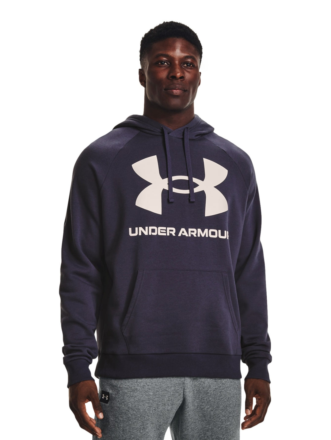 Sudadera con capucha Under Armour de color morado oscuro con logotipo grande en blanco en el pecho