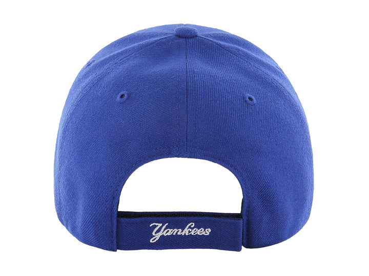 Gorra de béisbol color azul royal con logotipo bordado en blanco y visera curva.