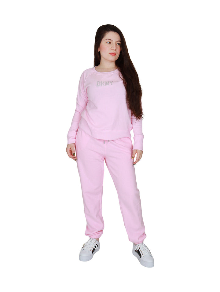 Pantalones Joggers DKNY Rosa y Plata para Mujer