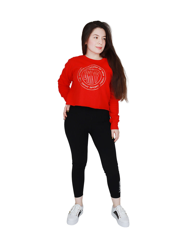 Sudadera Cropped DKNY Rojo para Mujer