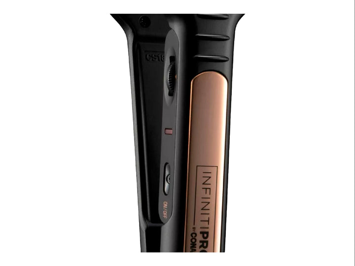 Alaciadora Conair InfinitiPro color negro y rosa gold en su empaque original.