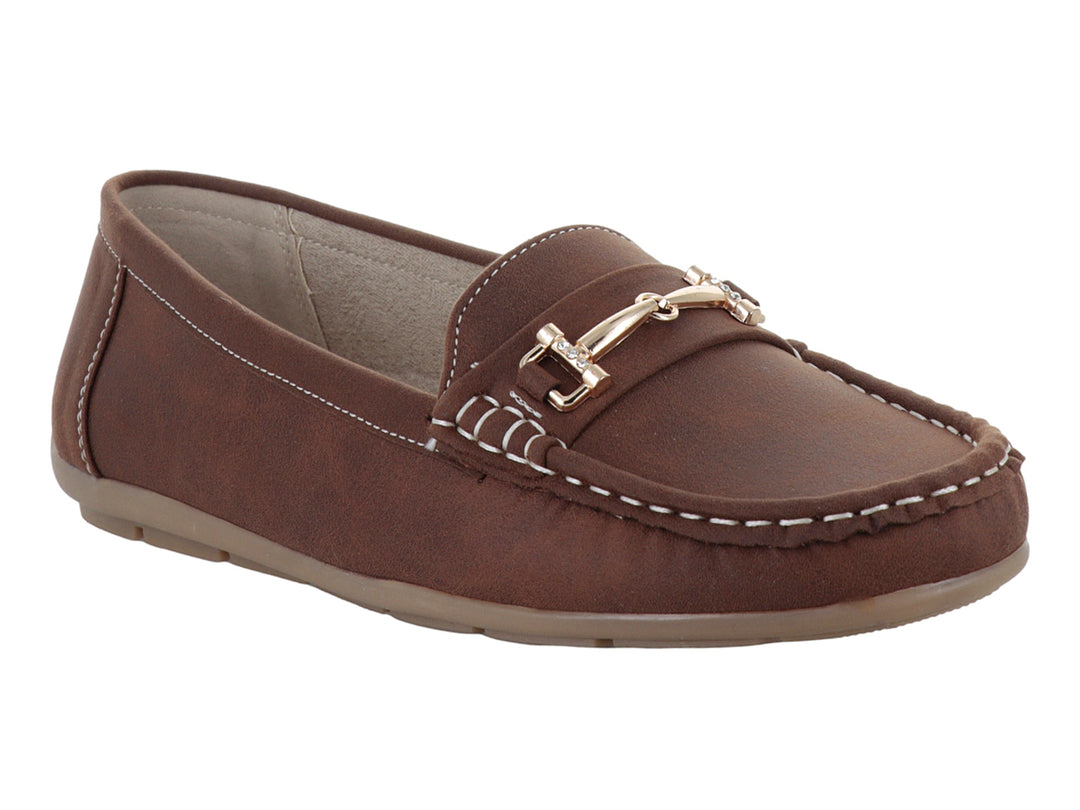 Zapatos Mocasines Comfort Fit Color Café para Mujer