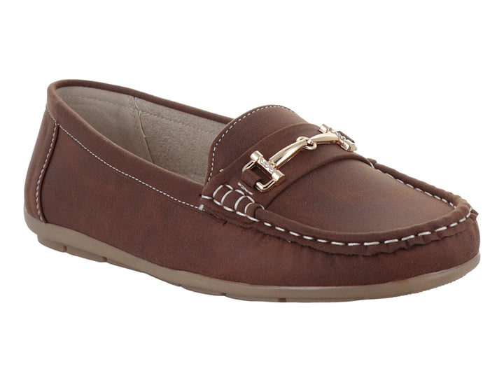 Zapatos Mocasines Comfort Fit Color Café para Mujer