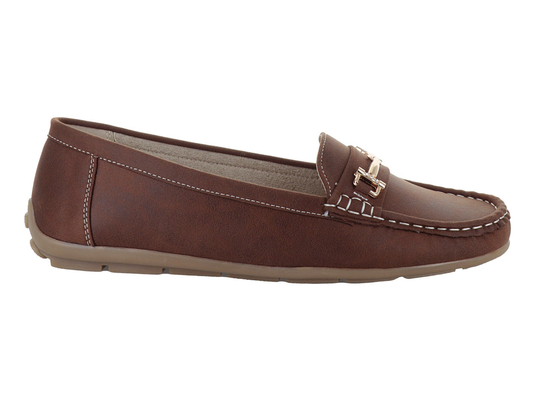 Zapatos Mocasines Comfort Fit Color Café para Mujer