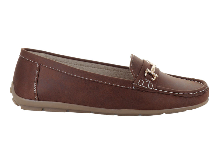 Zapatos Mocasines Comfort Fit Color Café para Mujer