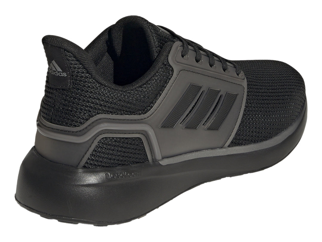 Tenis deportivos Adidas EQ19 RUN W en color negro con tejido de malla y suela Cloudfoam.