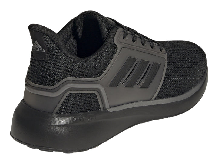 Tenis deportivos Adidas EQ19 RUN W en color negro con tejido de malla y suela Cloudfoam.