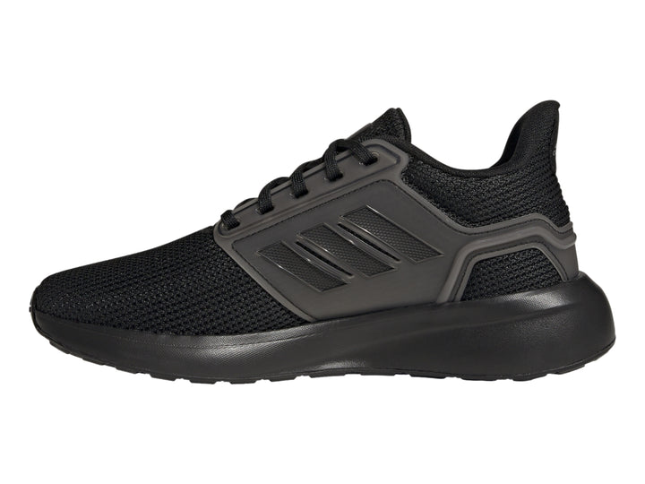 Tenis deportivos Adidas EQ19 RUN W en color negro con tejido de malla y suela Cloudfoam.