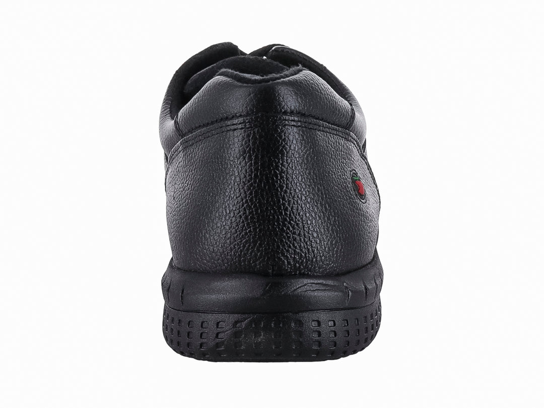Zapato casual de piel color negro con agujetas y suela gruesa para hombre.
