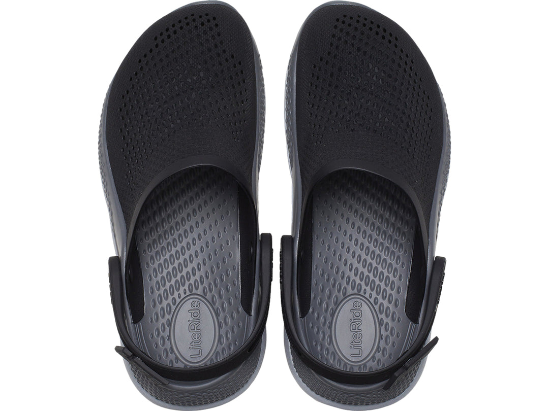 Zuecos Crocs LiteRide 360 Clog Negro y Gris para Nino