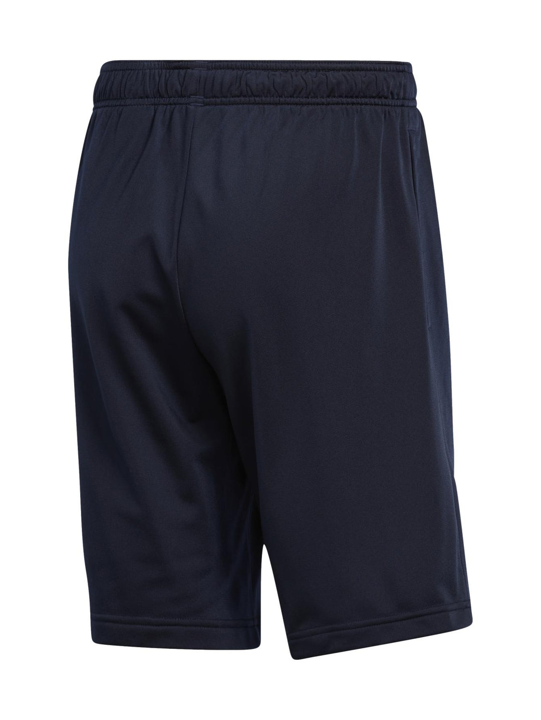 Shorts deportivos Adidas color azul marino con logotipo grande en color blanco en la pierna izquierda.