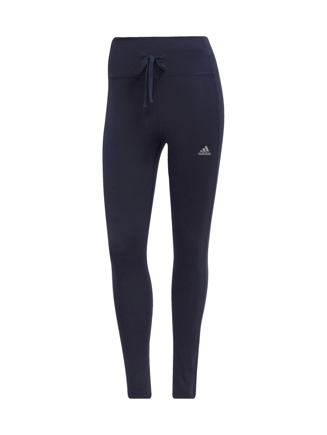 Leggings deportivos Adidas color azul marino ajustados al cuerpo.