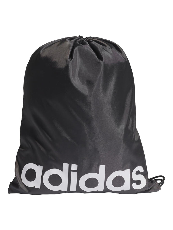 Mochila deportiva Adidas Linear Gymsack en color negro con logotipo blanco en la parte inferior.
