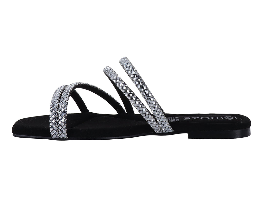 Sandalias ROZE Negro con Brillos para Mujer