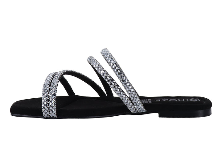 Sandalias ROZE Negro con Brillos para Mujer