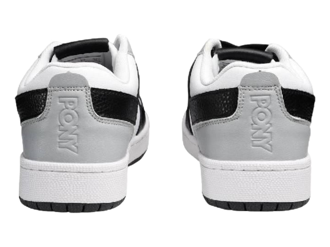 Tenis PONY City Wings en colores blanco, negro y gris con suela blanca y cordones negros.