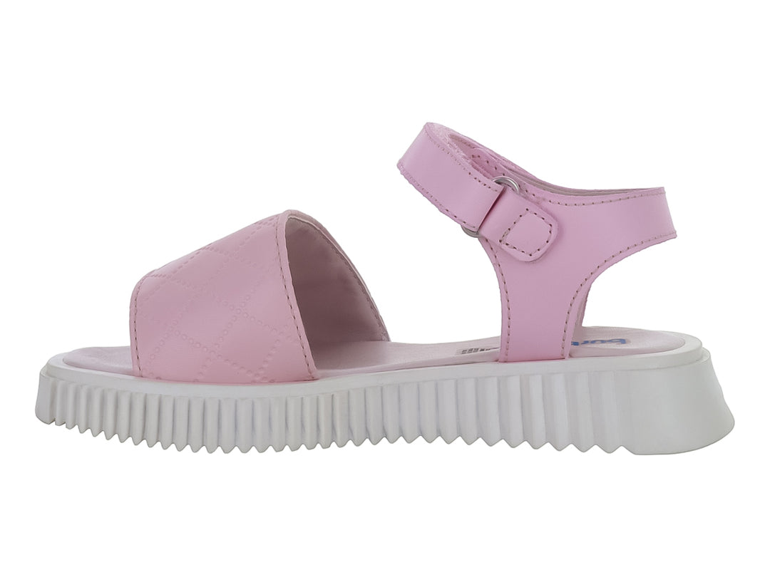 Sandalia rosa para Niña con suela blanca de plataforma y detalle acolchado.
