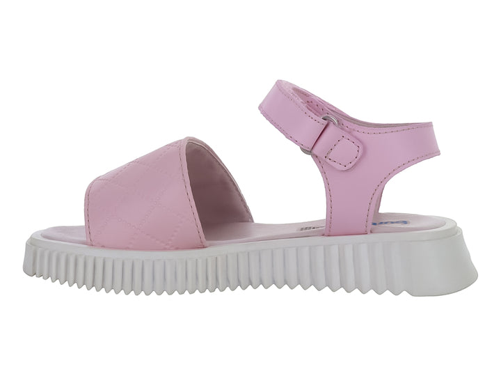 Sandalia rosa para Niña con suela blanca de plataforma y detalle acolchado.