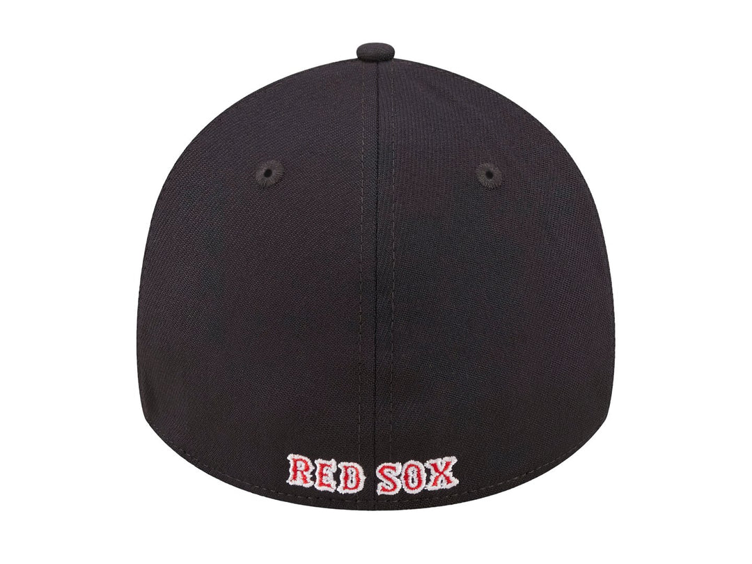 Gorra de béisbol New Era en color rojo con visera azul marino y logo bordado de los Boston Red Sox.