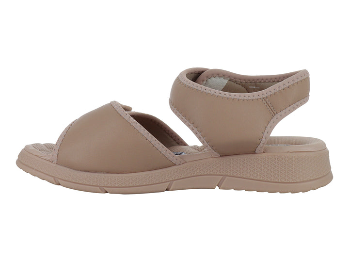 Sandalia Piccadilly color rose con correas de velcro ajustables y suela ergonómica.