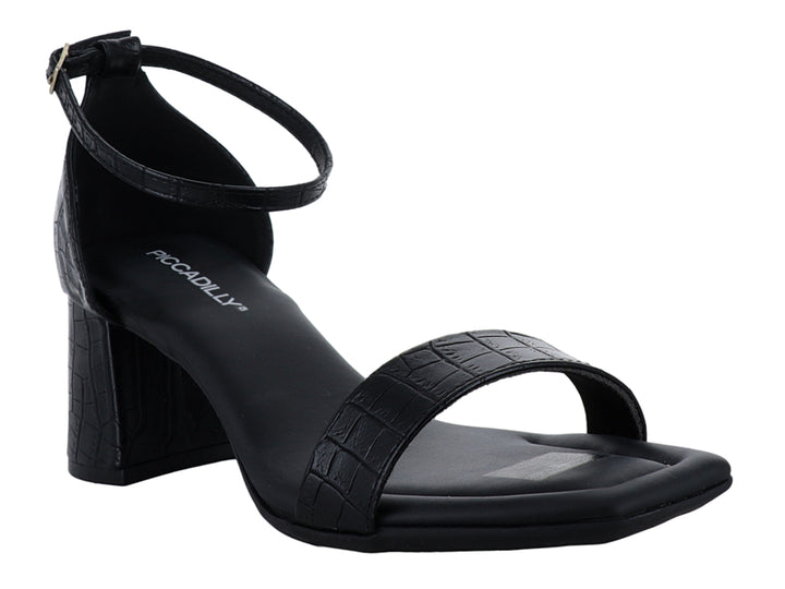 Sandalias Piccadilly Efecto Croco Negro para Mujer