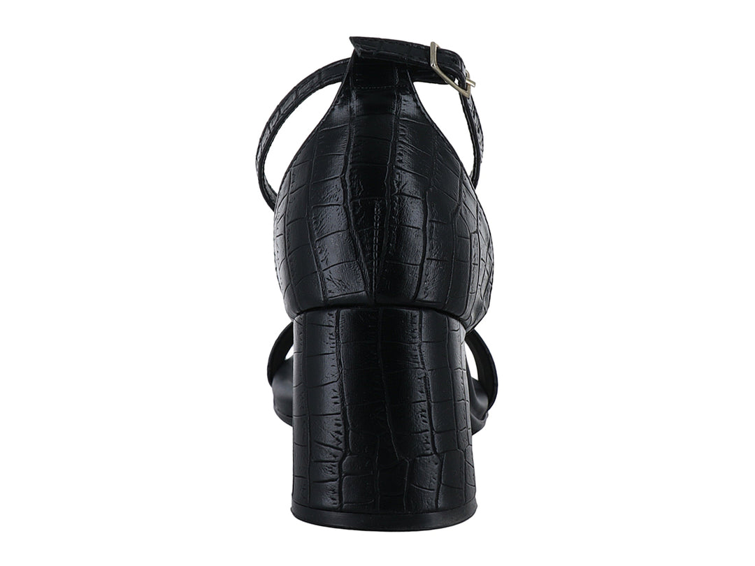 Sandalias Piccadilly Efecto Croco Negro para Mujer