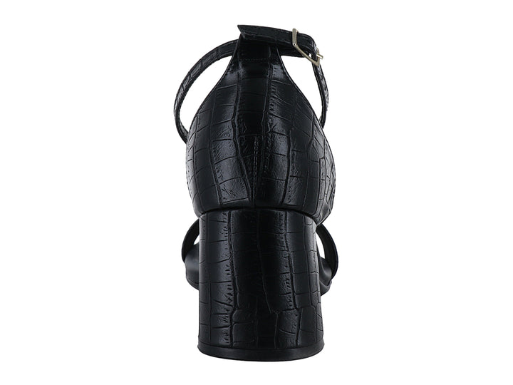 Sandalias Piccadilly Efecto Croco Negro para Mujer