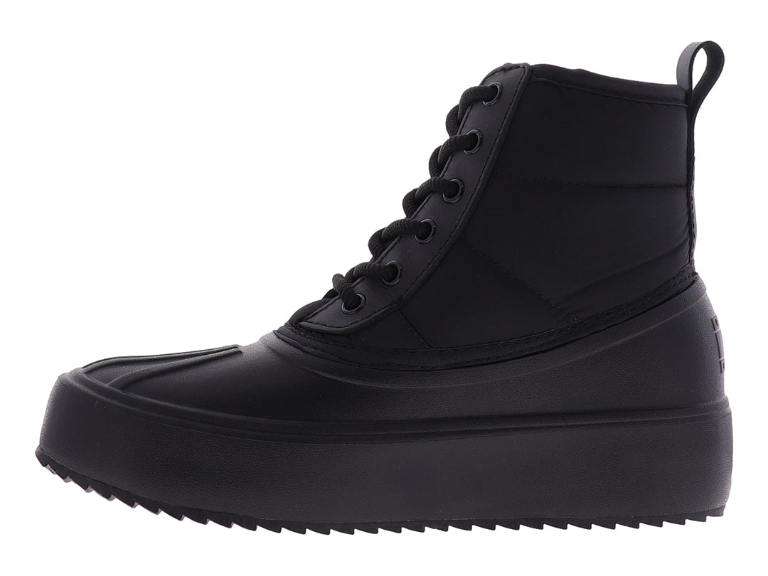 Botas negras de invierno Tommy Hilfiger con base de goma y parte superior acolchada.