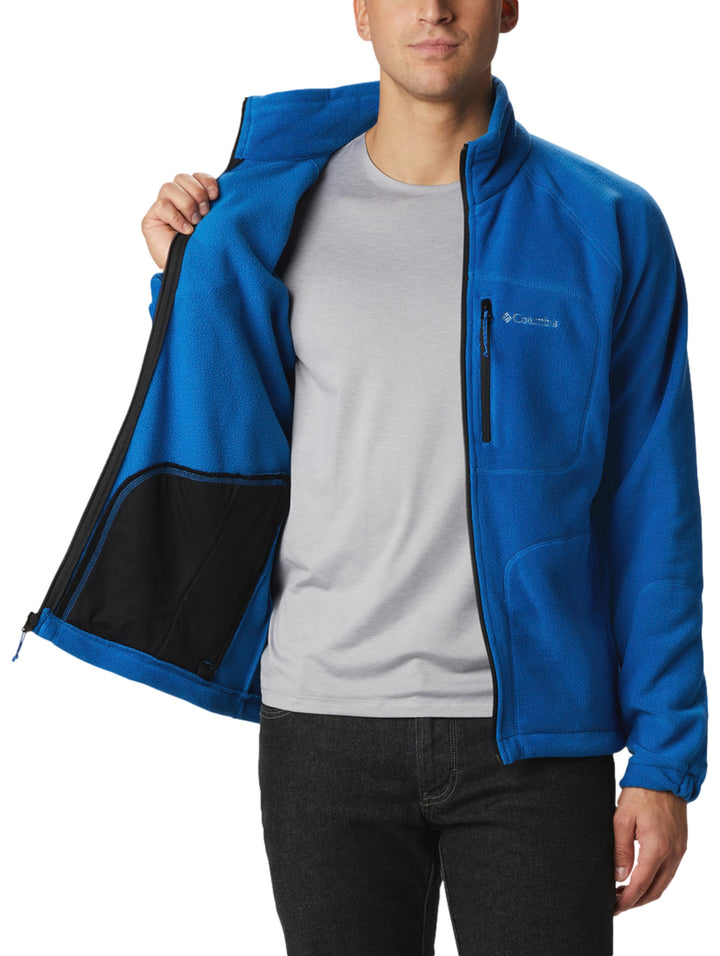 Sudadera Columbia Fast Trek II de cierre completo en color azul brillante.